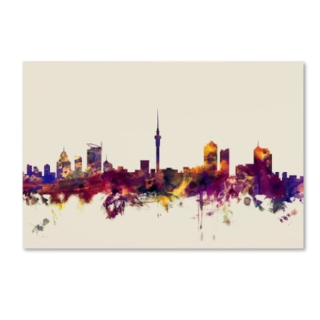 Michael Tompsett 'Auckland New Zealand Skyline' Canvas Art,22x32